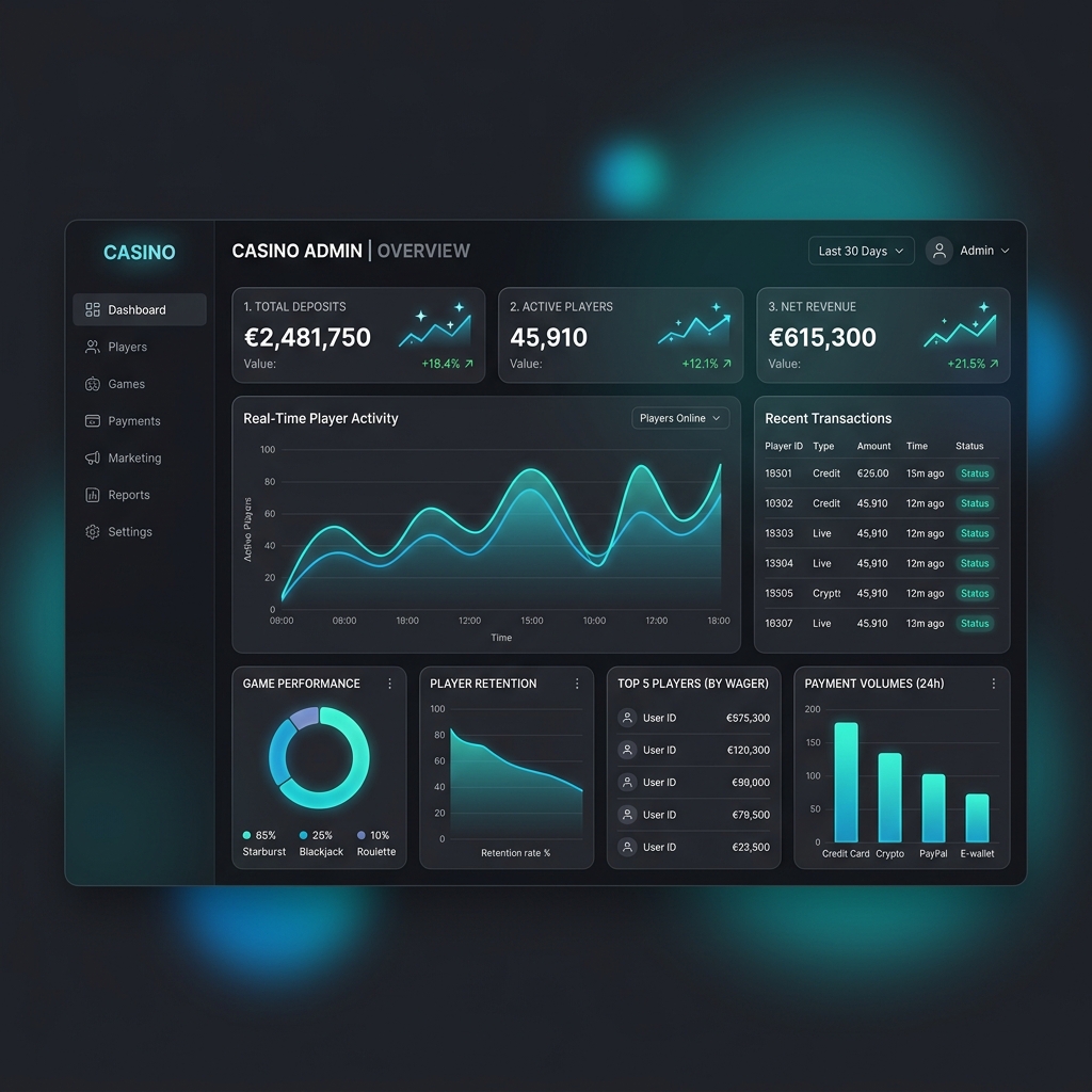 White Label Casino Admin Dashboard